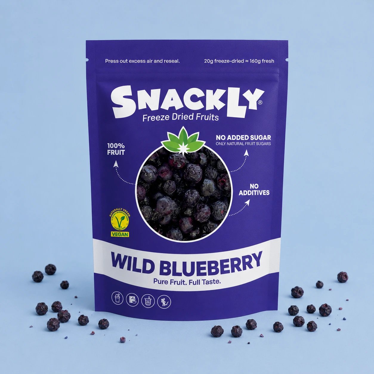 Natural Blueberry Bites | 100% Lyophilized Blueberries with Crunchy Texture | Nutrient-Rich Snack for Healthy Living 0