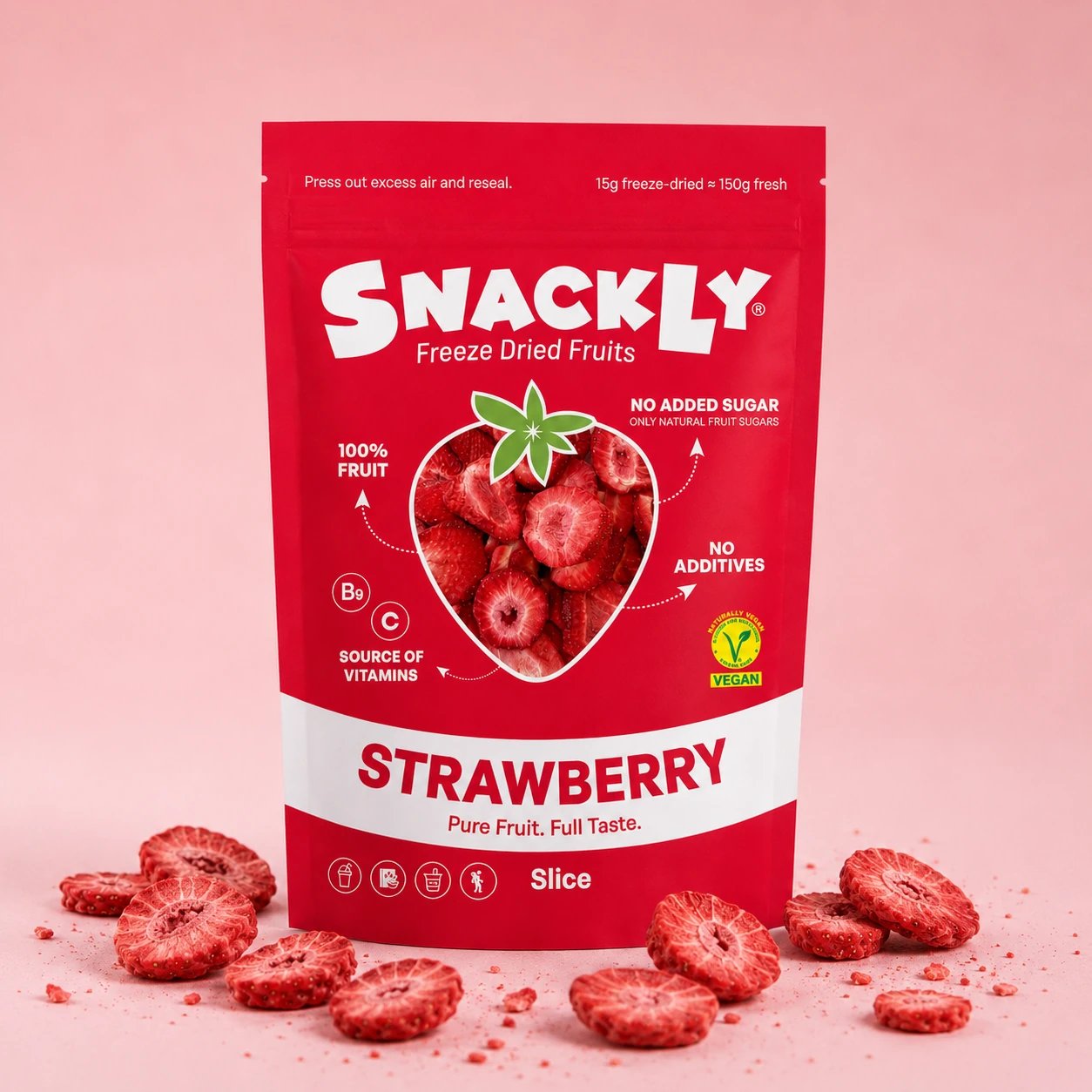 Natural Delights | Freeze Dried Strawberries Snack with Crisp Texture | Healthy Fruit Treat for On-the-Go Enjoyment 0