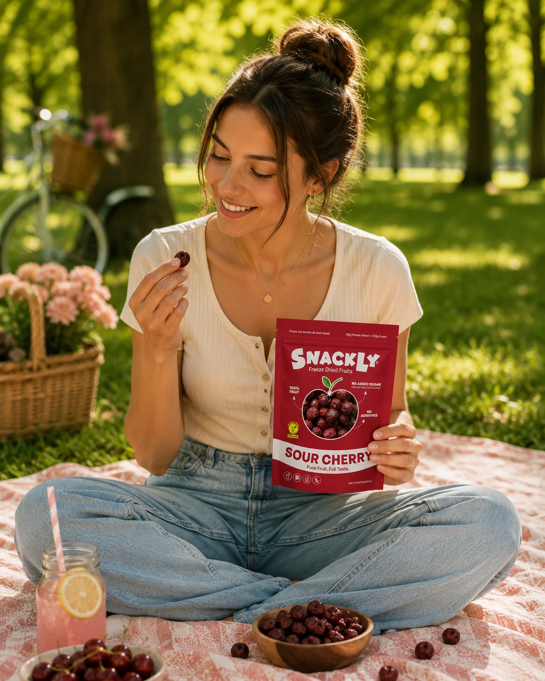 Natural Freeze-Dried Cherries | 100% Pure Fruit with High Nutritional Value | Crunchy Snack for Health Benefits 2