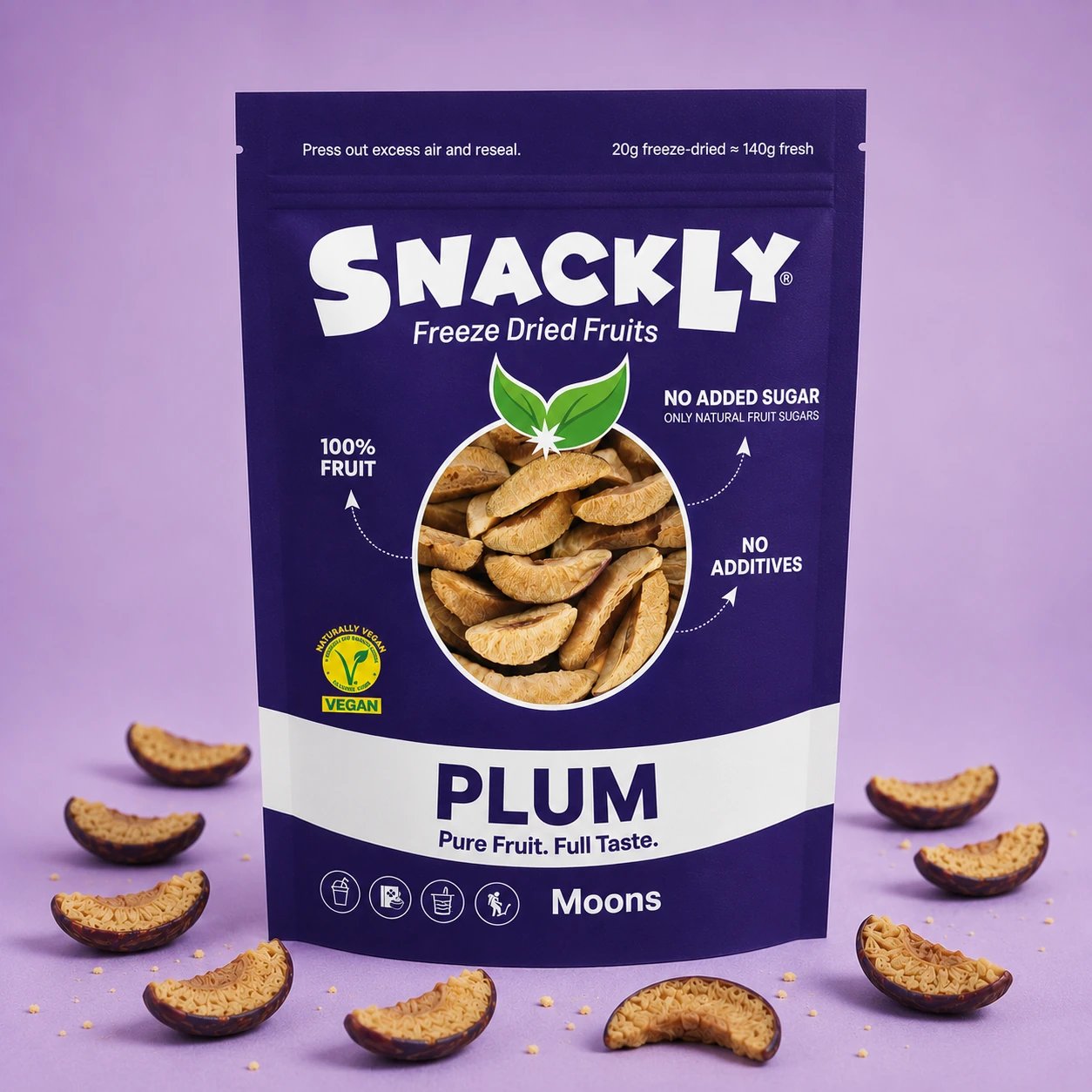 Natural Freeze-Dried Fruit | Crunchy Plums with High Fiber | Healthy Snack for On-the-Go 0